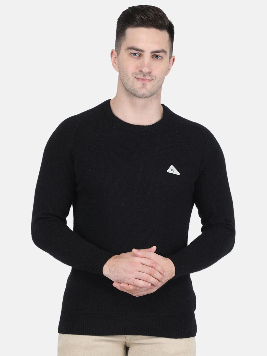 

Monte Carlo Men Solid Wool Pullover, Black