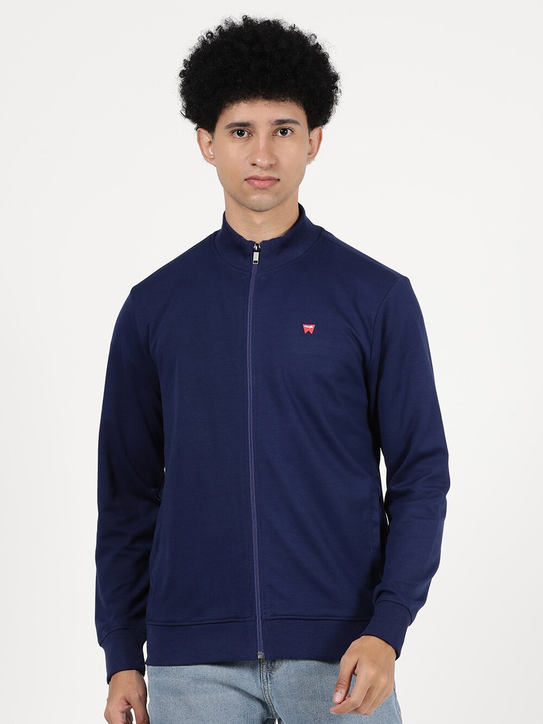 

Wrangler Men Navy Blue Cotton Sweatshirt