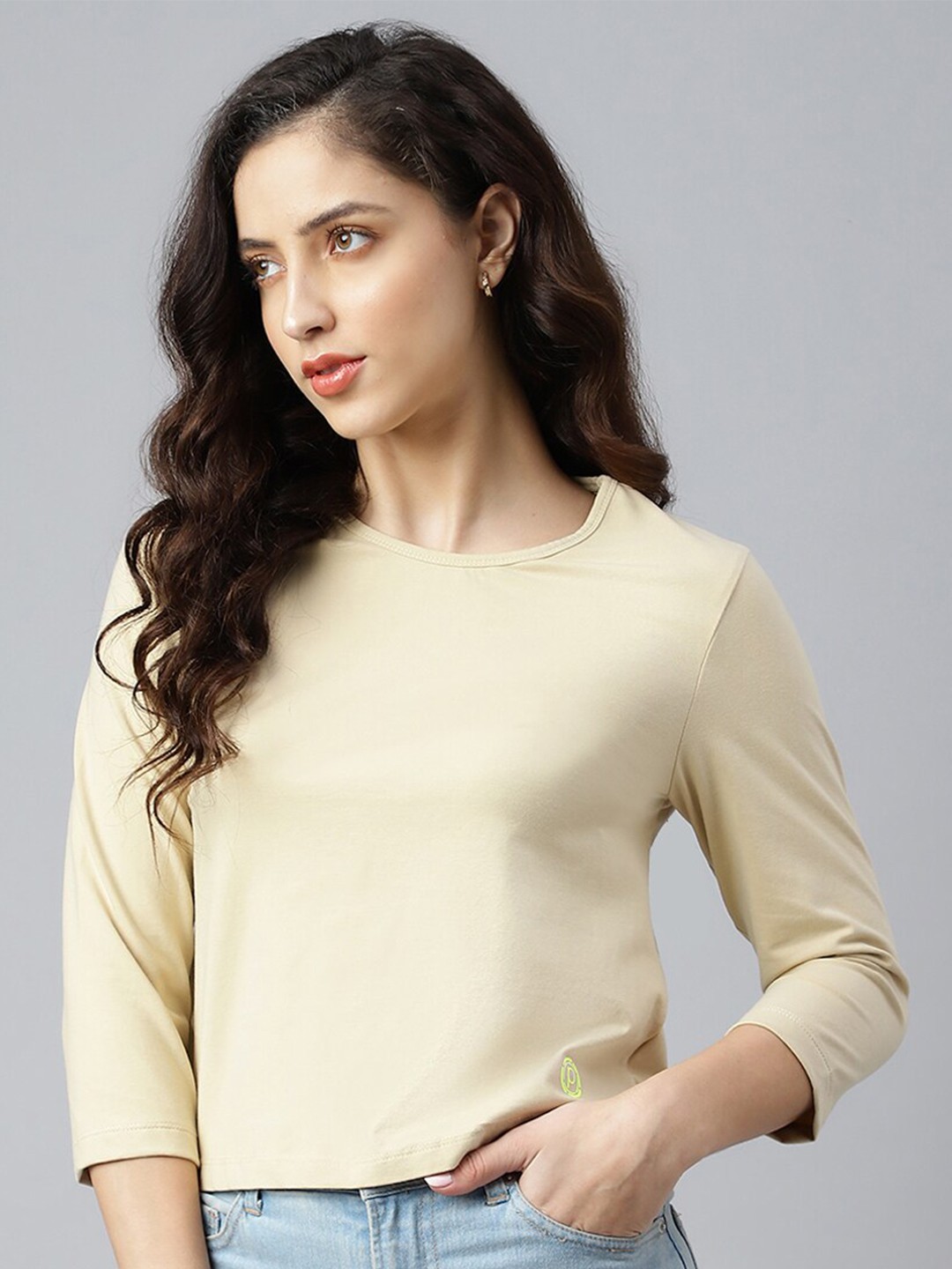 

Pritla Women Beige Plus Size Solid Top