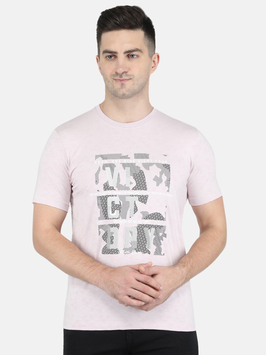 

Monte Carlo Men Pink Typography Printed T-shirt