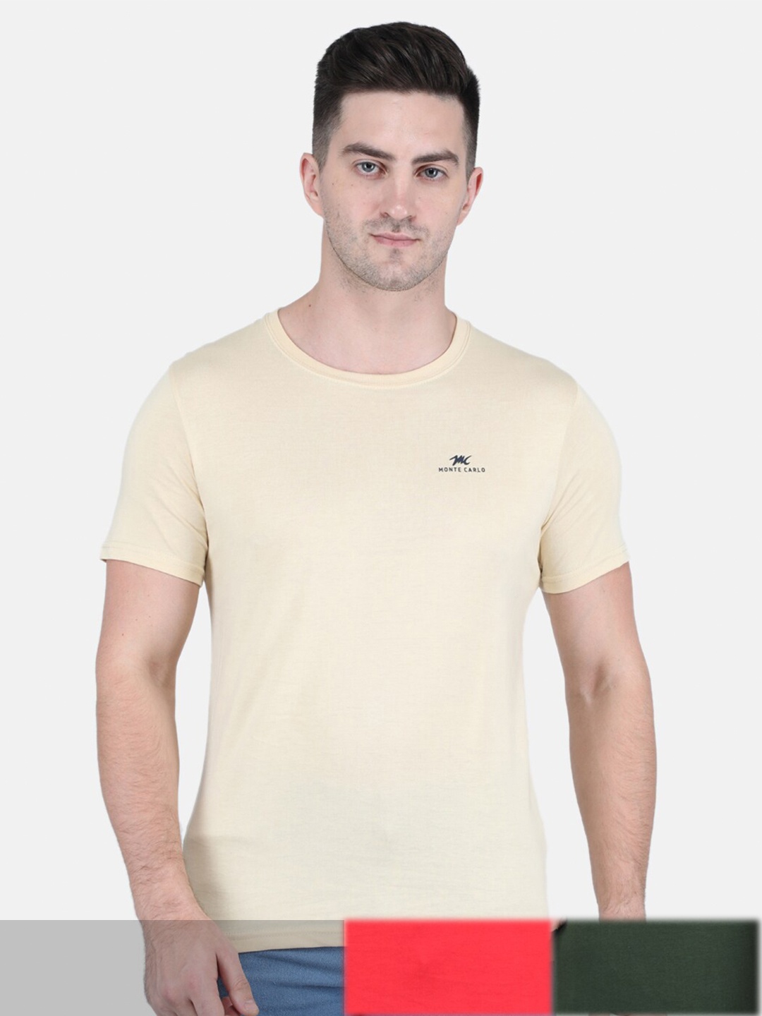 

Monte Carlo Men Red & Off White 3 T-shirt