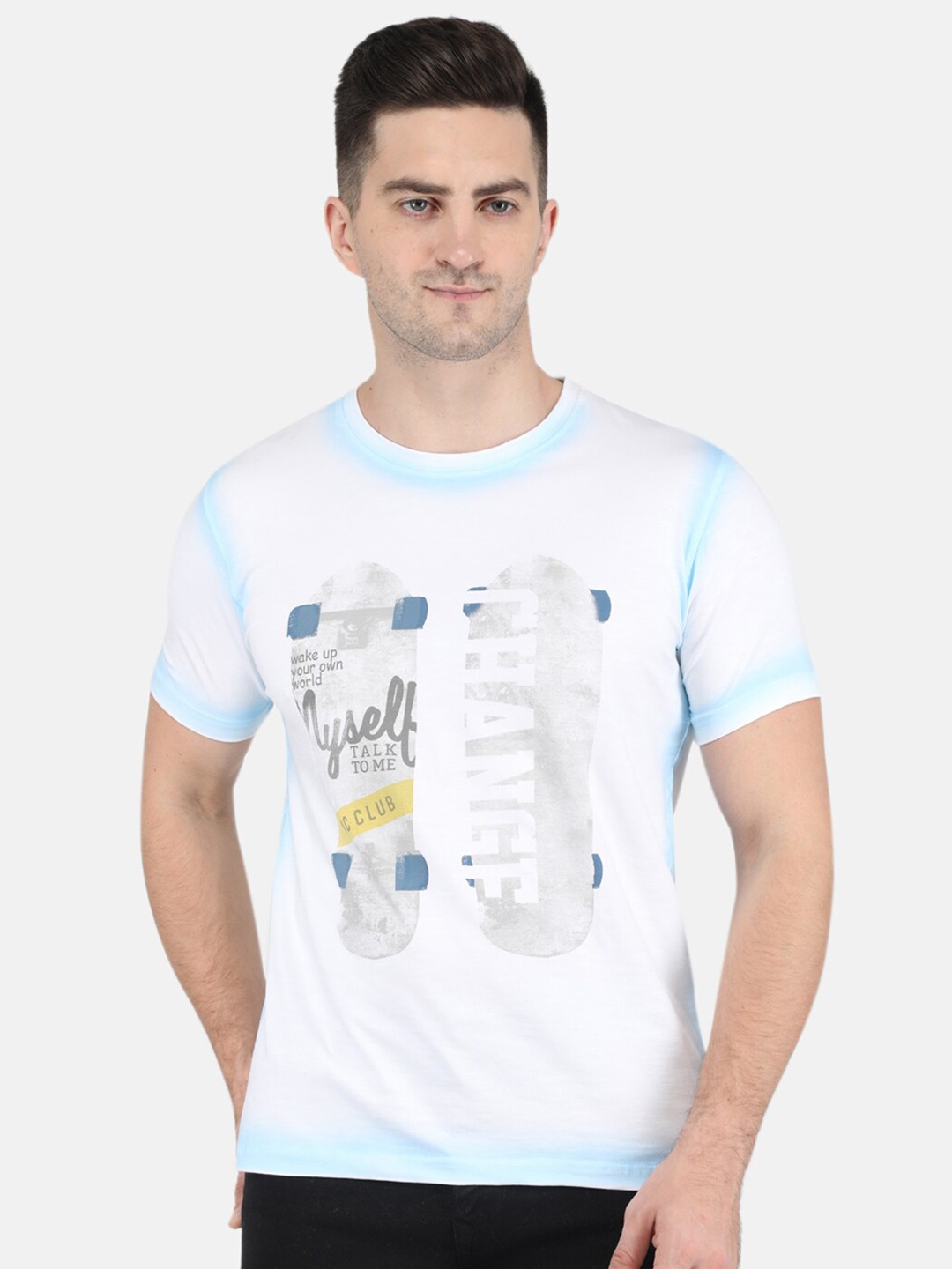 

Monte Carlo Men White Typography Printed T-shirt