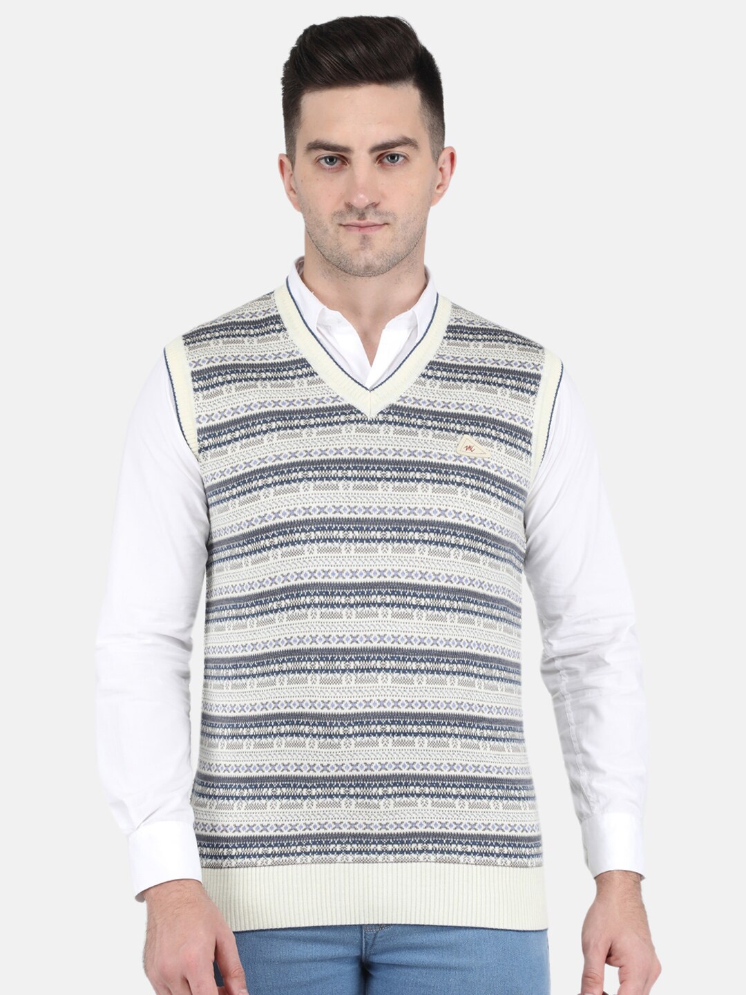 

Monte Carlo Men Fair Isle Sweater Vest, Off white
