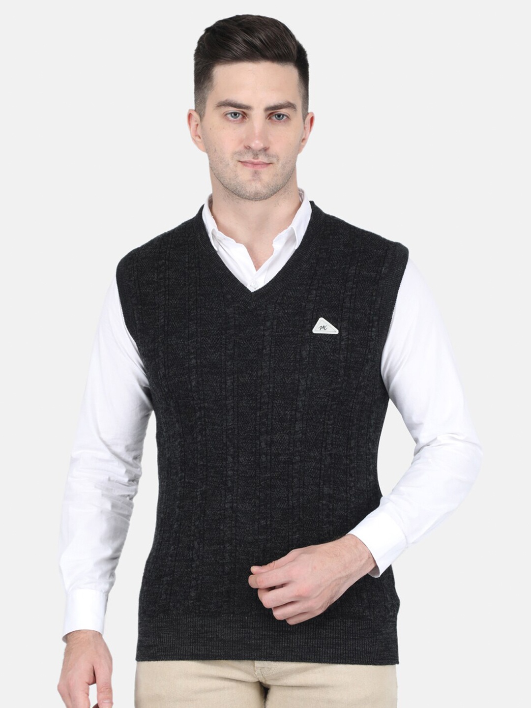 

Monte Carlo Men Charcoal Cable Knit Sweater Vest