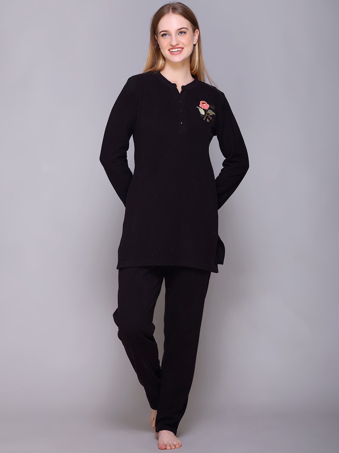 

Kanvin Women Black Night suit MJKAW22446A