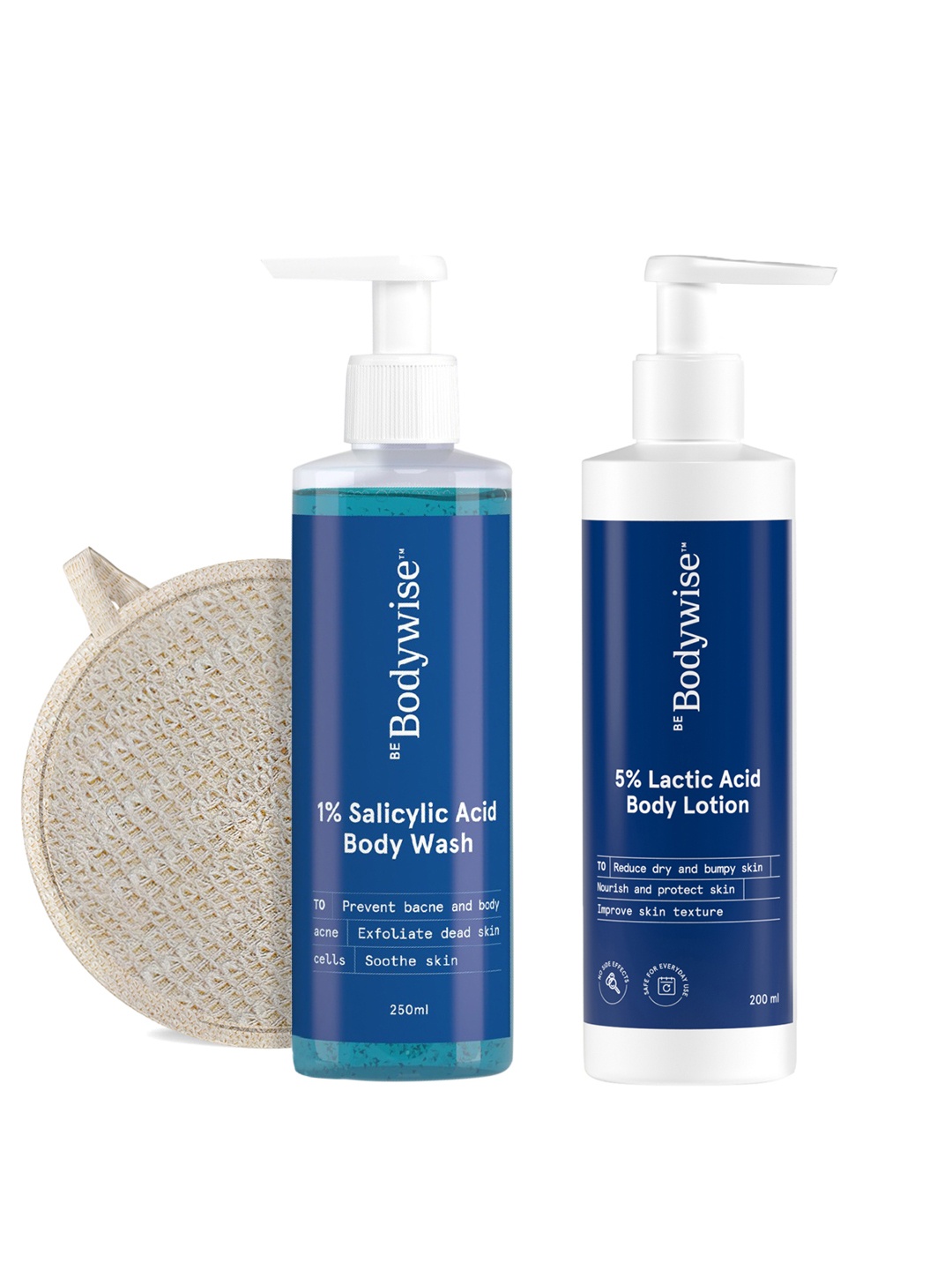 

Be Bodywise Combo Of 5% Lactic Acid Body Lotion 200ml & 1% Salicylic Acid Body Wash 250 ml, Blue