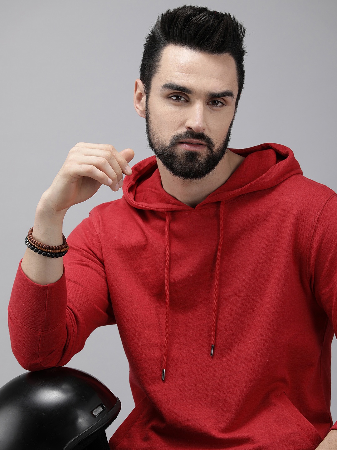 

Roadster Men Red Hooded Sweatshirt