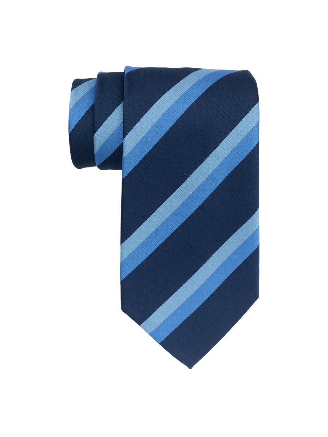 

The Tie Hub Men Blue Striped Silk Broad Tie