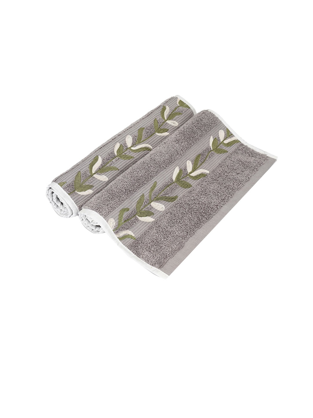 

LUSH & BEYOND Pack Of 6 Grey Solid 500 GSM Pure-Cotton Towel Set
