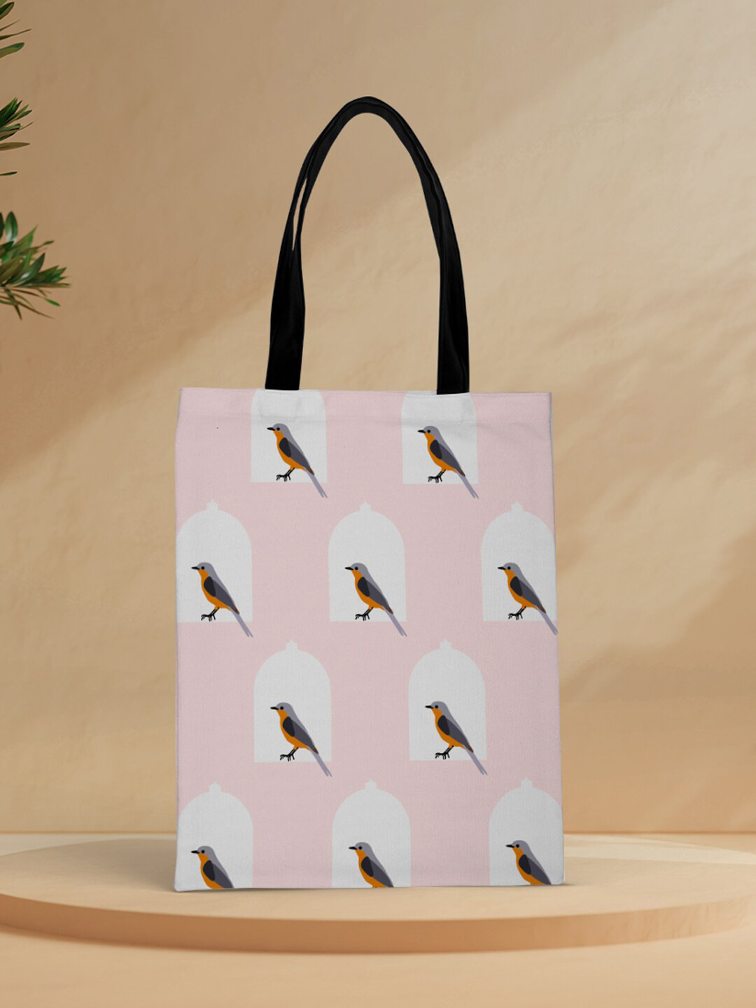 

Crazy Corner Pink Printed Structured Tote Bag with Cut Work