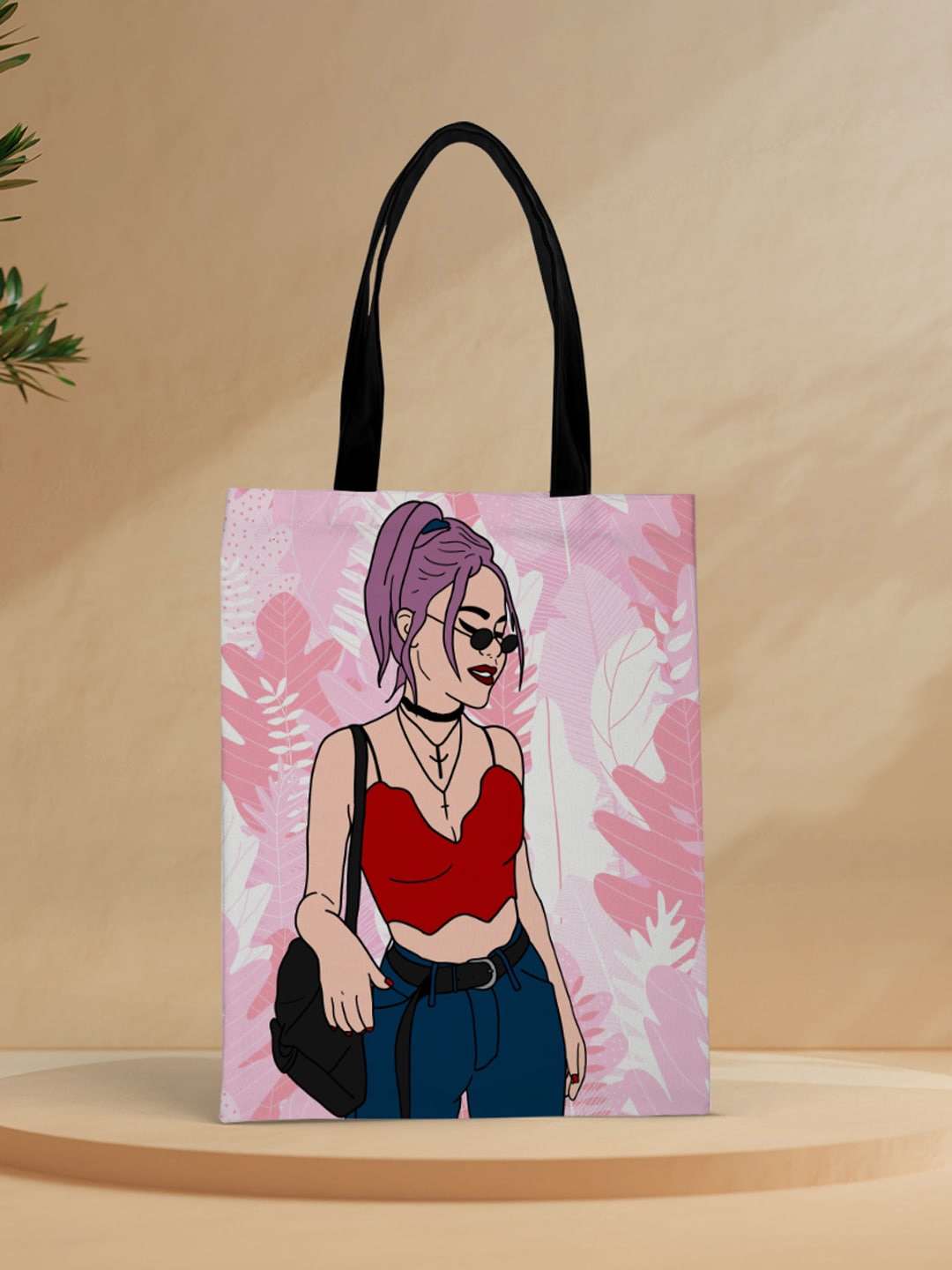 

Crazy Corner Woman Printed Shopper Tote Bag, Pink