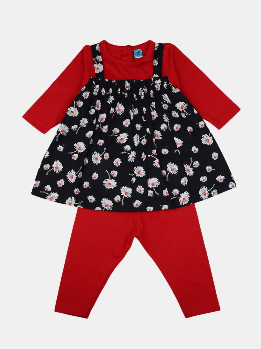 

V-Mart Unisex Kids Navy Blue & Red Printed Top with Pyjamas