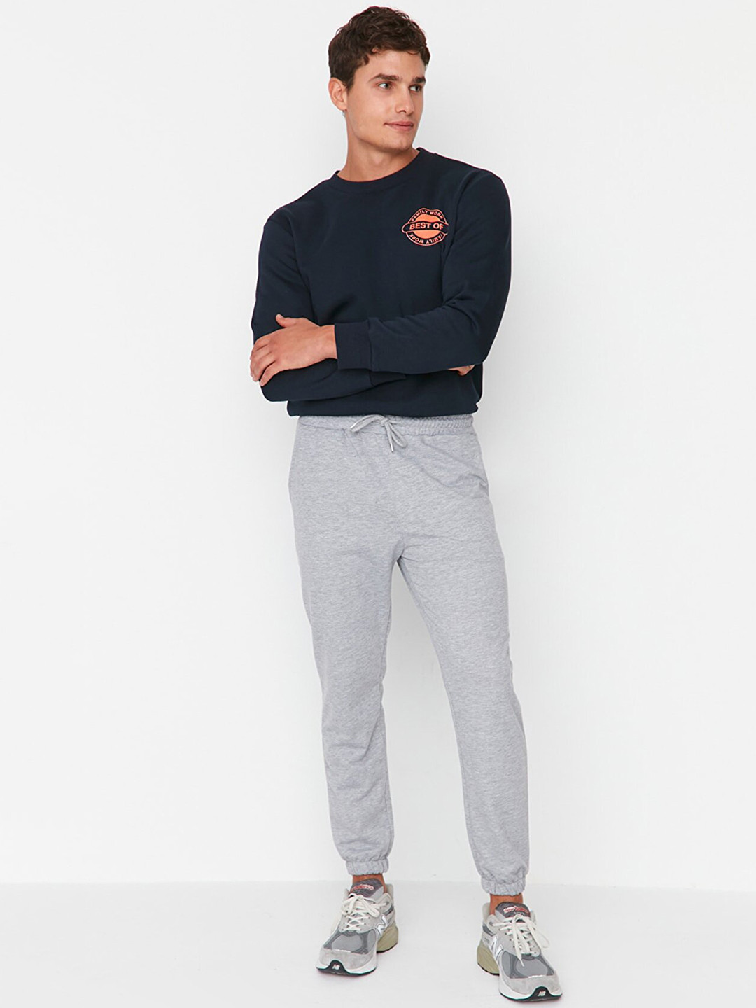 

Trendyol Men Solid Trousers, Grey
