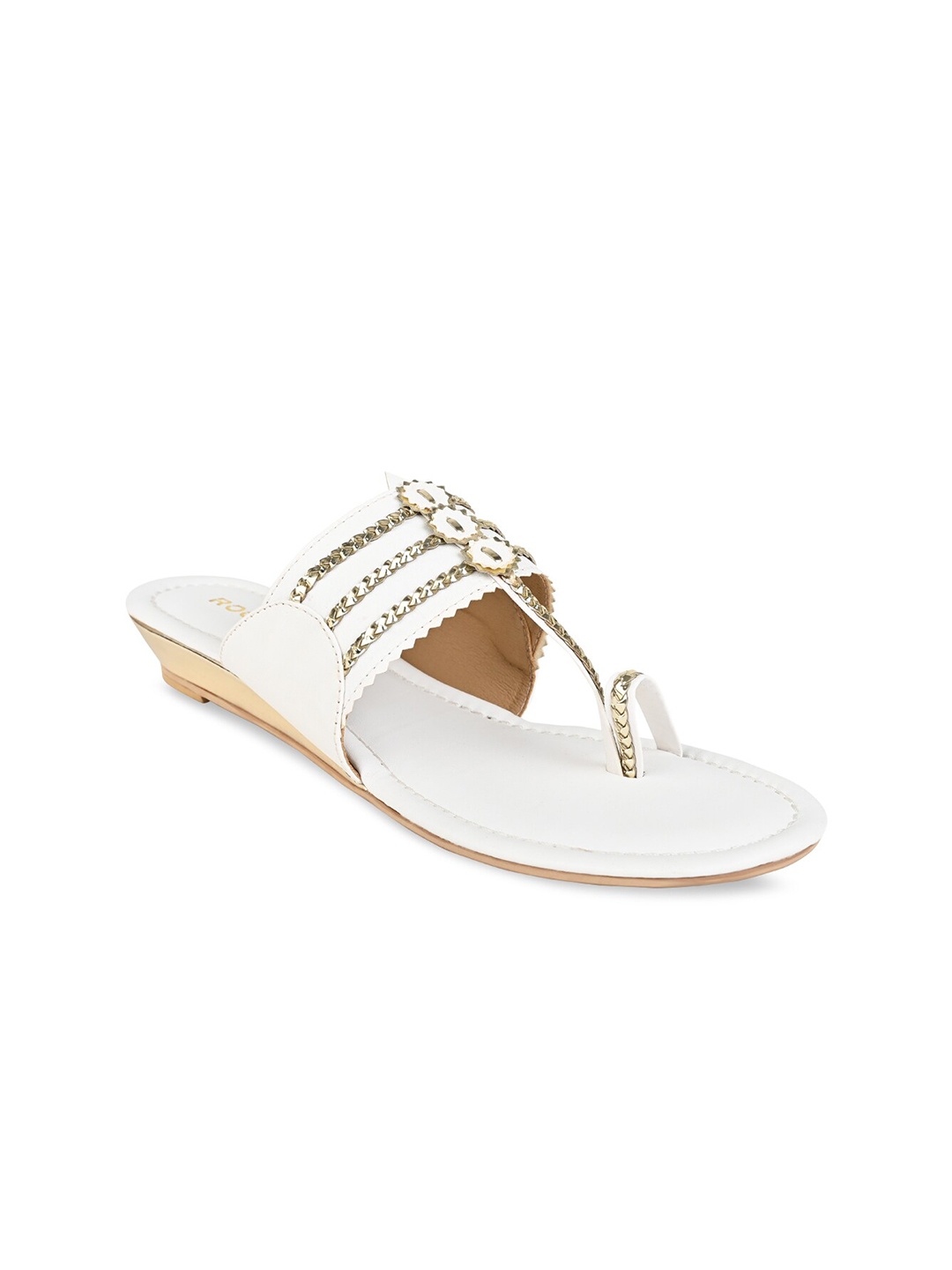 

Rocia Women White Embellished One Toe Flats