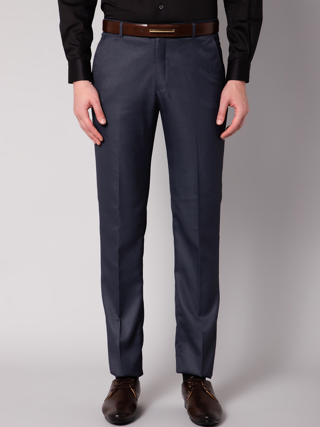 

Cantabil Men Solid Trousers, Grey