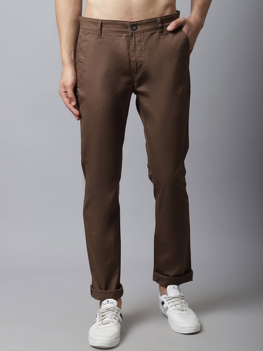 

Cantabil Men Brown Chinos Trousers