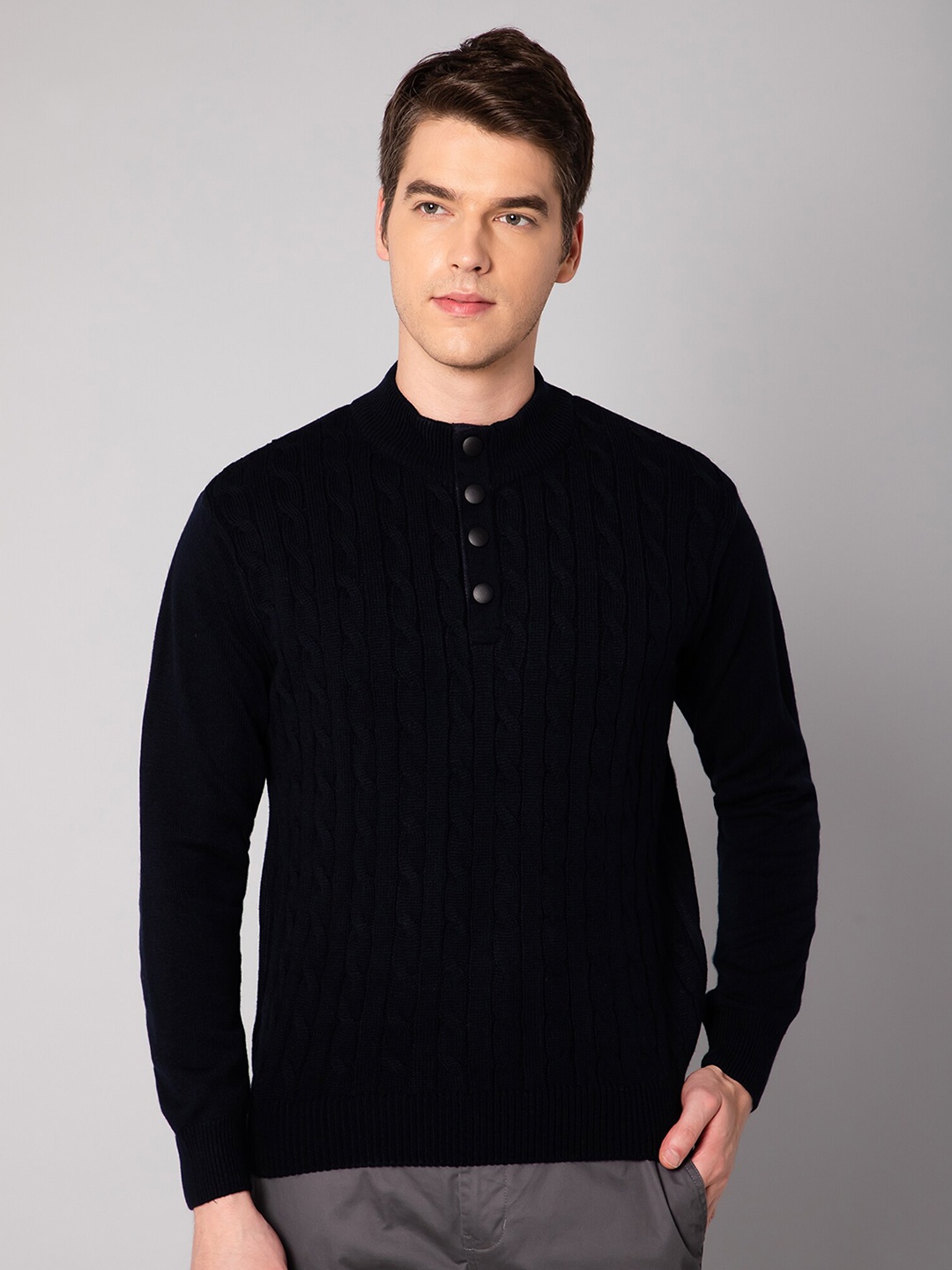 

Cantabil Men Navy Blue Long Sleeves Fashion