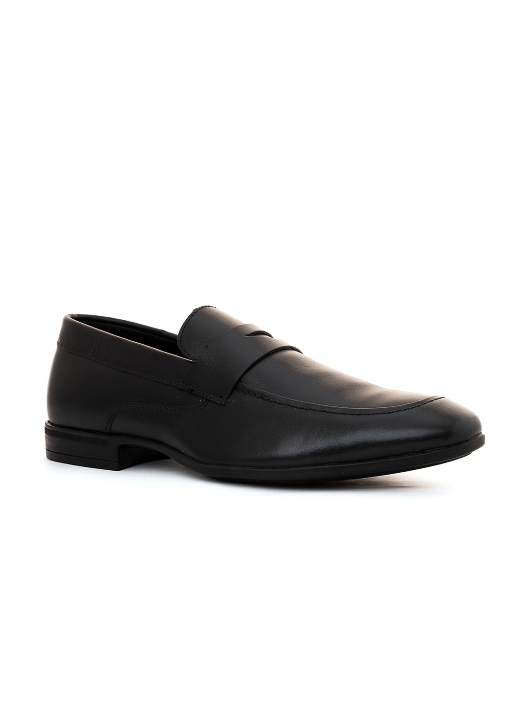 

Khadims Men Black Solid Formal Slip-On Shoes