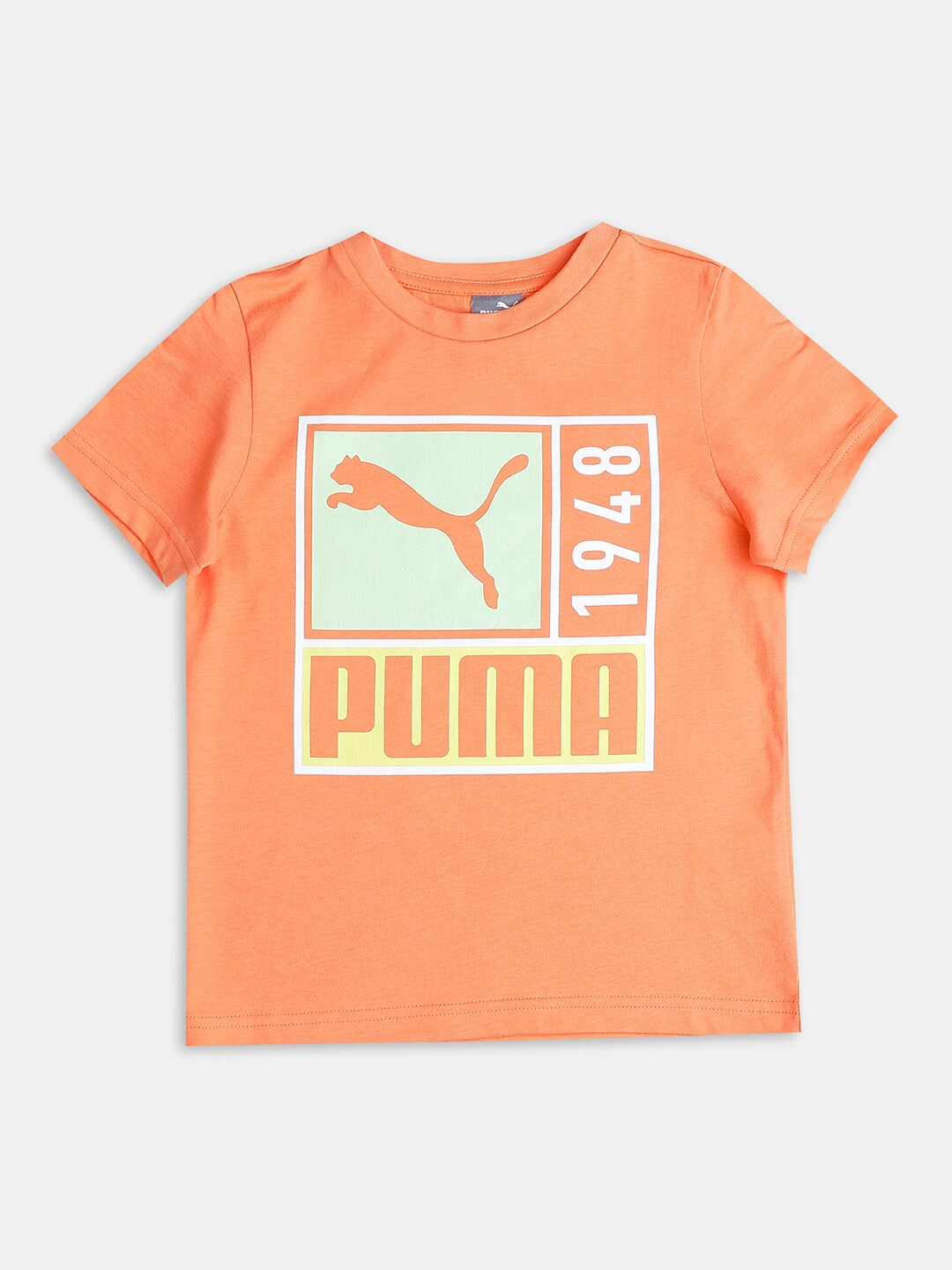 

Puma Kids Orange Printed Graphic Regular fit 1948 Graphic Youth T-Shirt