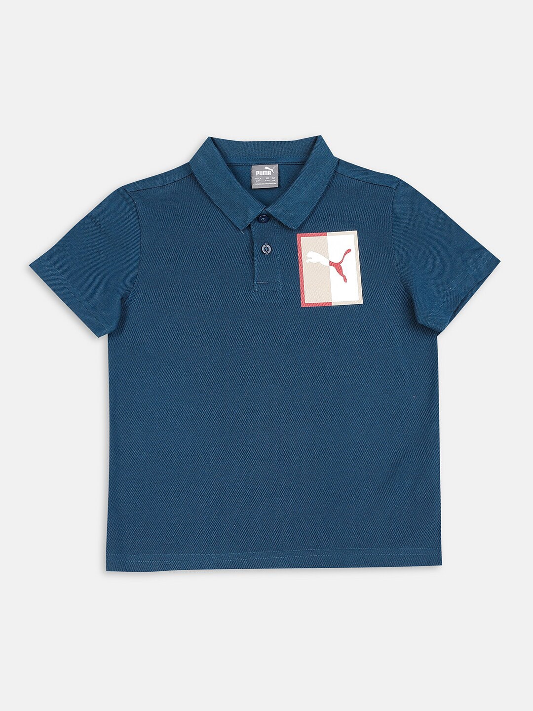 

Puma Kids Blue Polo Collar Applique Solid Cotton T-shirt PUMA Graphic Youth Polo