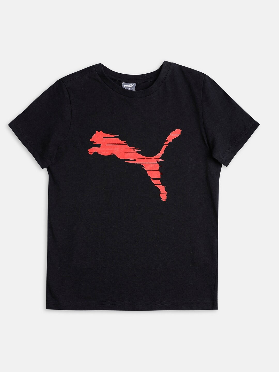 

Puma Boys Black & Red Printed Cotton T-shirt