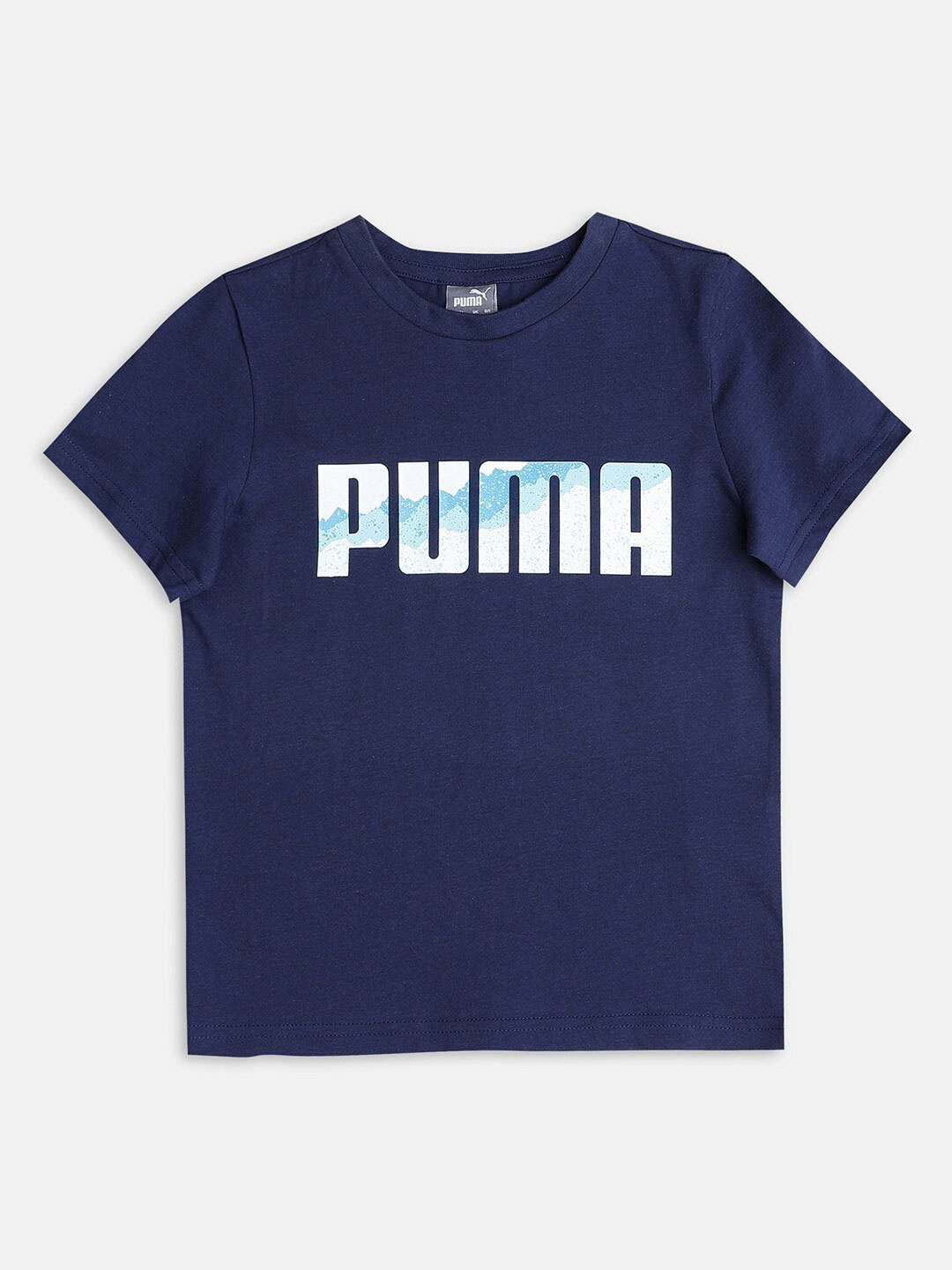 

Puma Boys Blue Brand Logo Printed Applique Youth T-Shirt