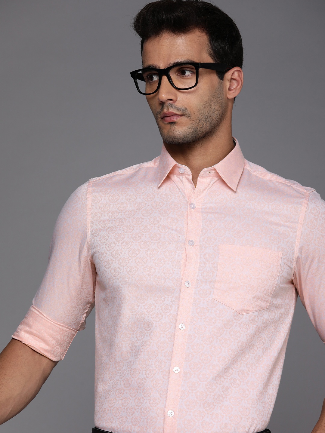 

Louis Philippe Pure Cotton Slim Fit Opaque Formal Shirt, Pink