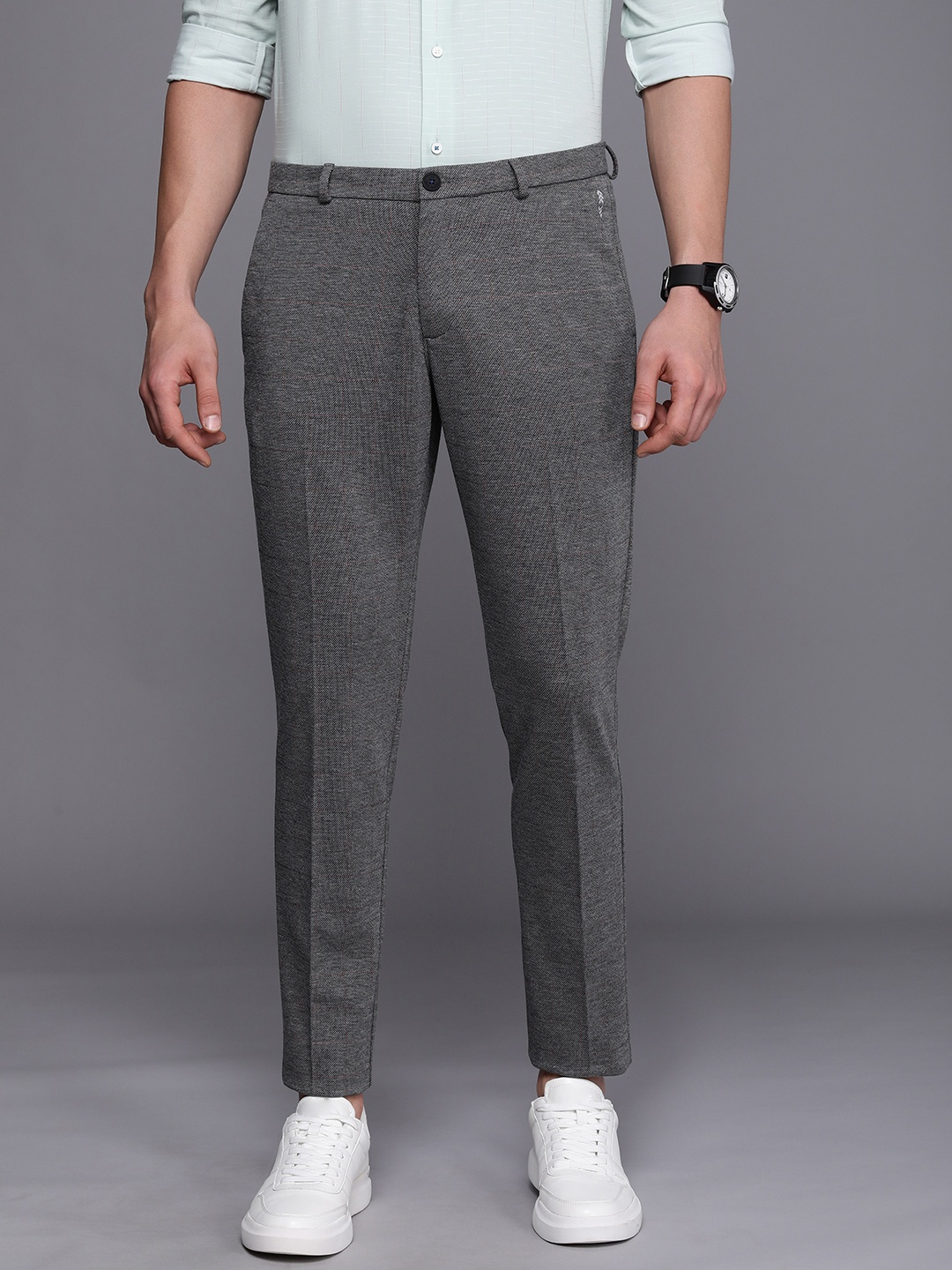 

Louis Philippe Ath Work Men Charcoal Tapered Fit Trousers