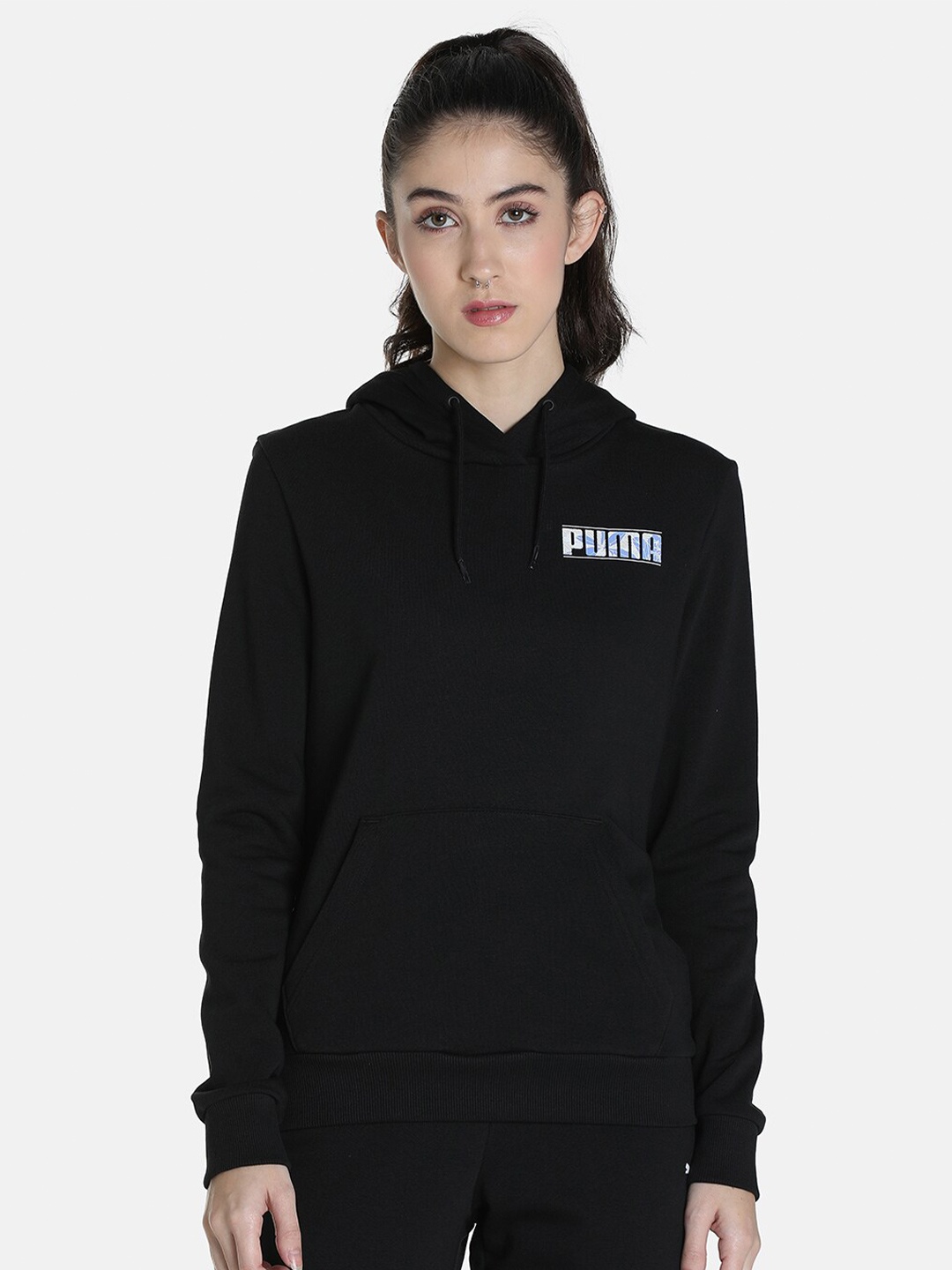 

Puma Women Regular Fit Floral Graphic Hoodie, Black