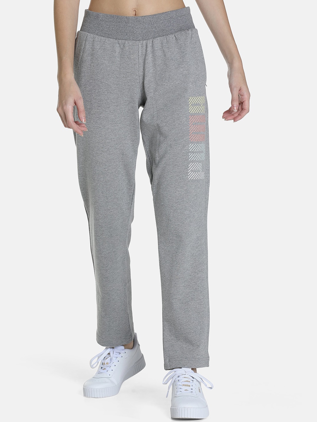 

Puma Women Grey Solid Cotton Track Pants