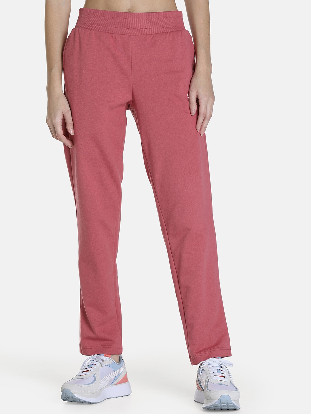 

Puma Women Mauve Solid Cotton Regular Fit Track Pants