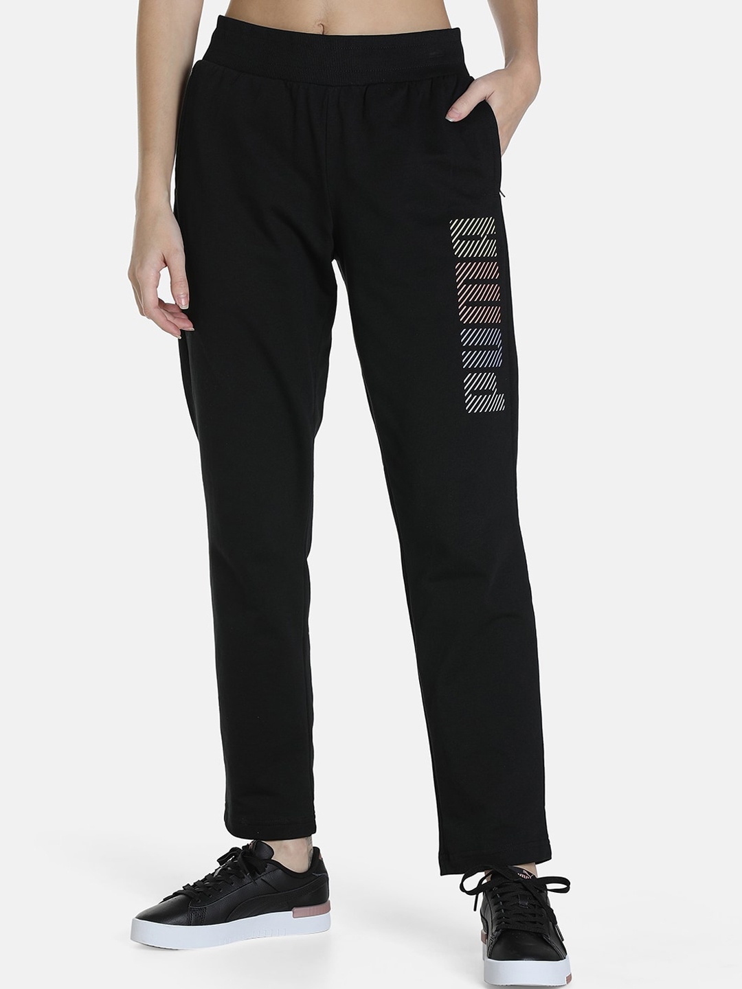 

Puma Women Black Solid Cotton Sweat Track Pants