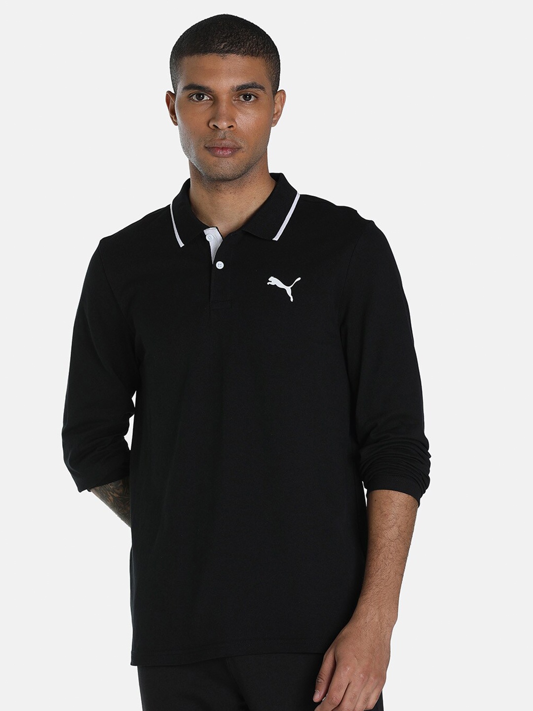 

Puma Men Regular Fit Polo Collar T-shirt, Black