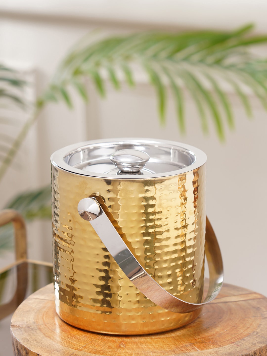 

Pure Home and Living Solid Ice Bucket, Gold