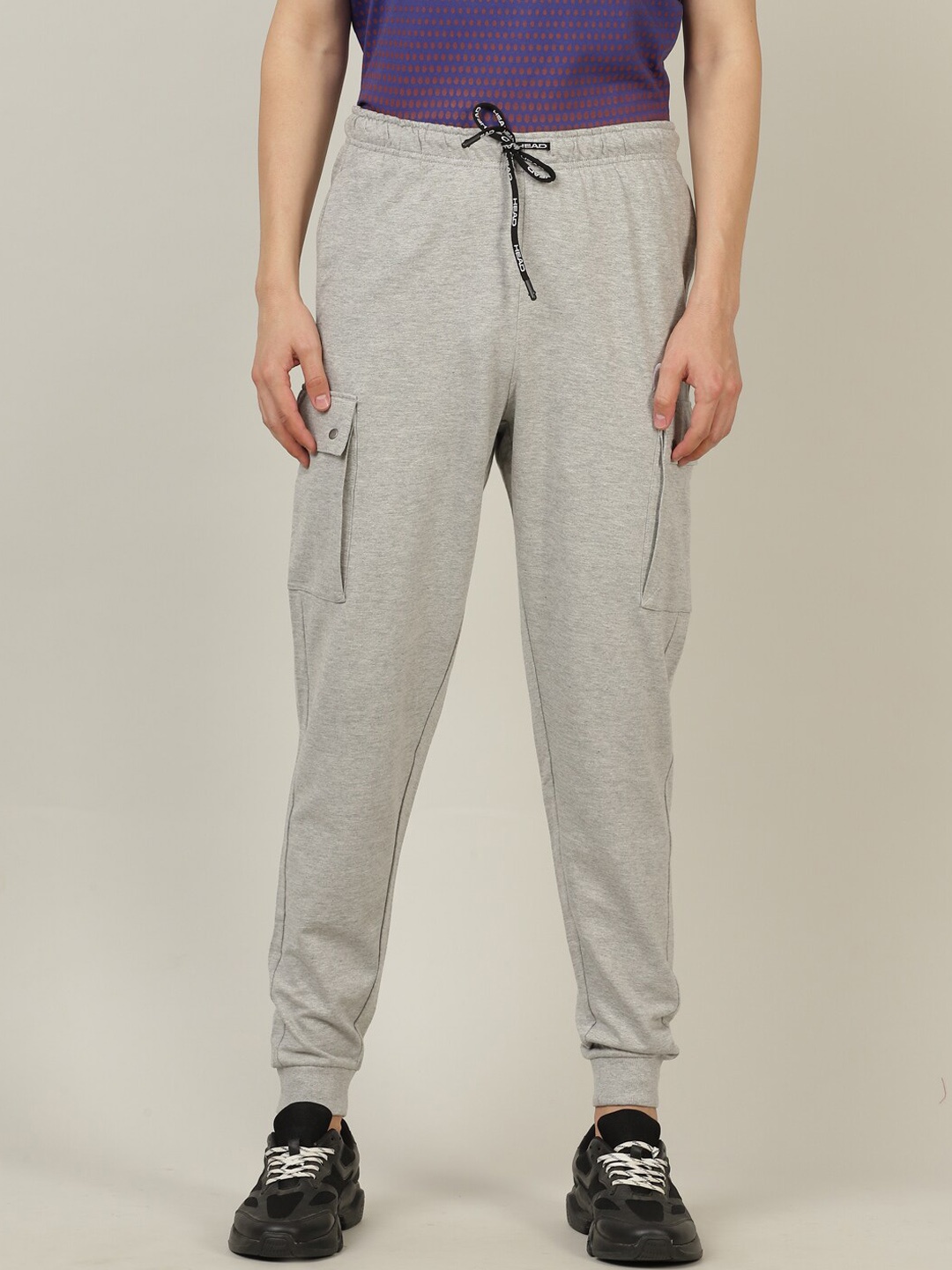

Head Men Grey Solid Cotton Joggers