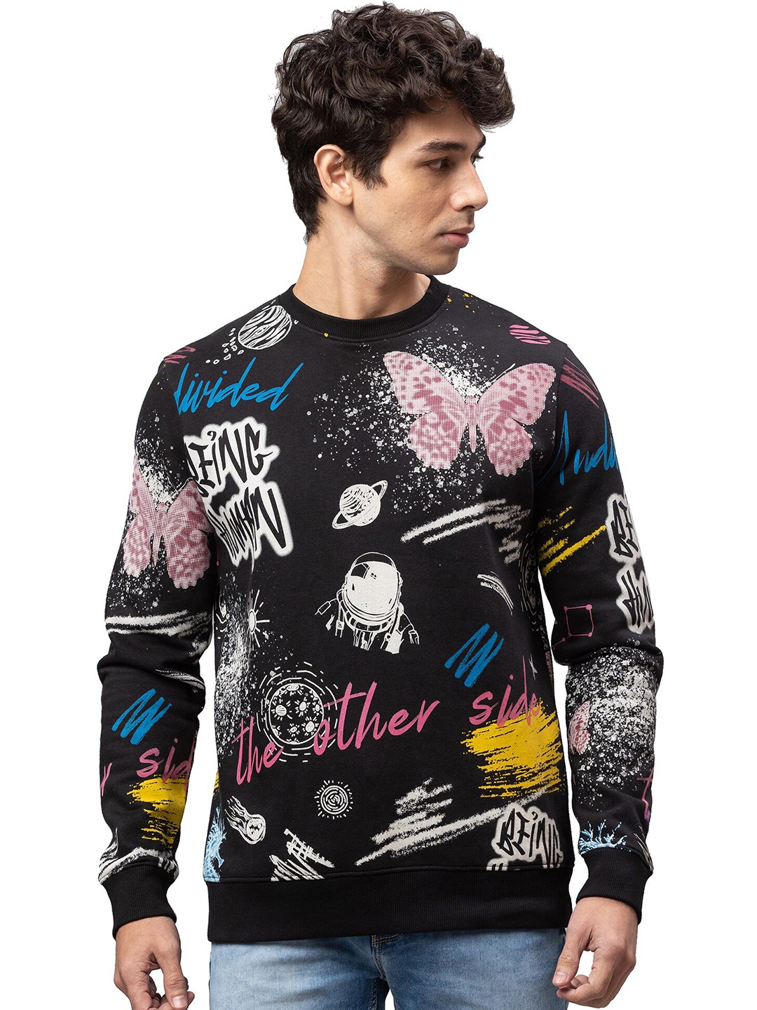 

Being Human Men Printed Sweatshirt, Black