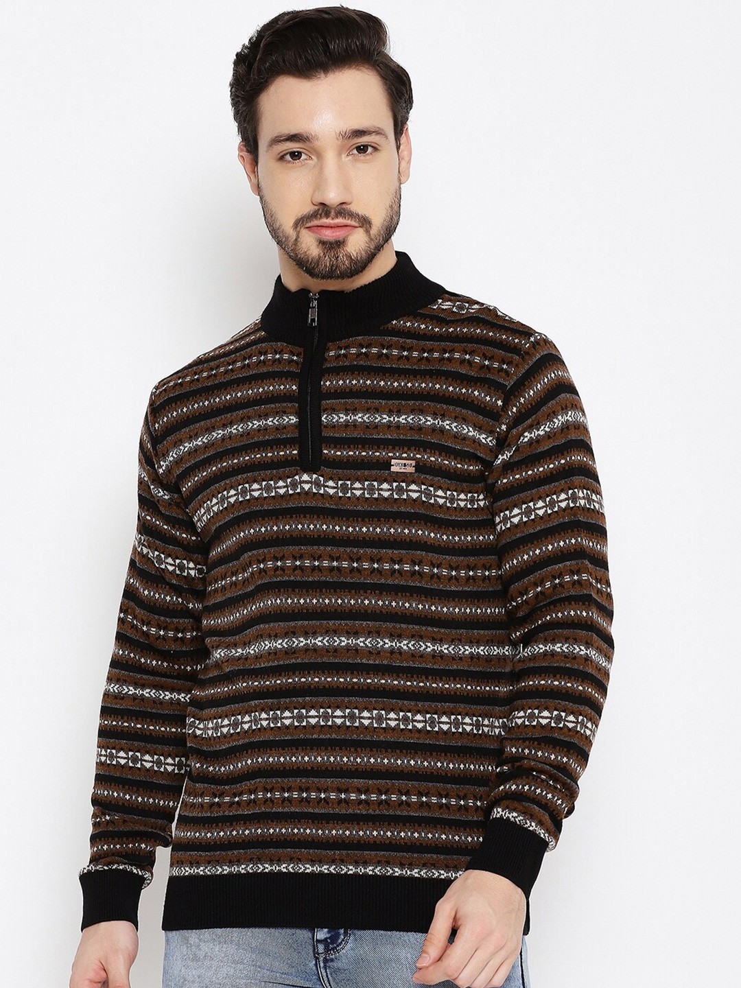 

Duke Men Brown & Black Pullover