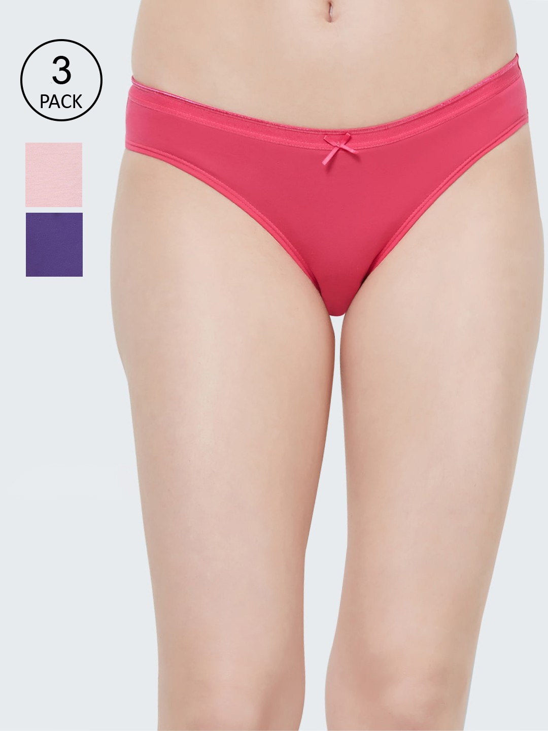 

Soie Women Pack of 3 Solid Basic Briefs 3BF-14PACK 7, Purple