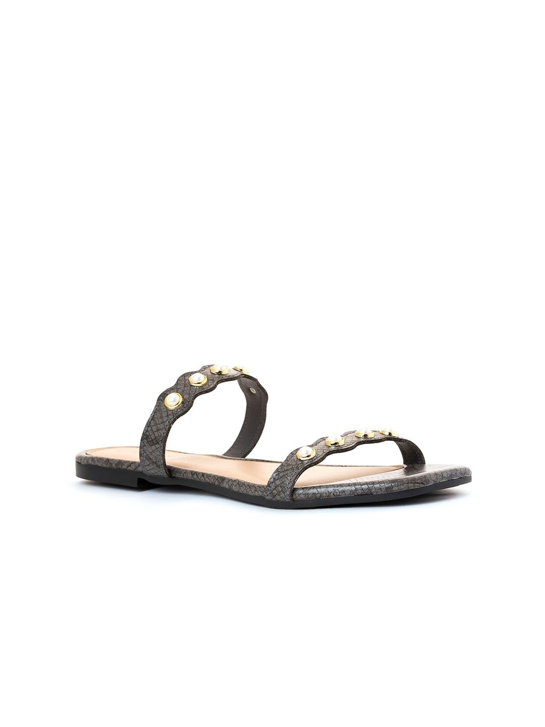 

Khadims Women Open Toe Flats, Grey