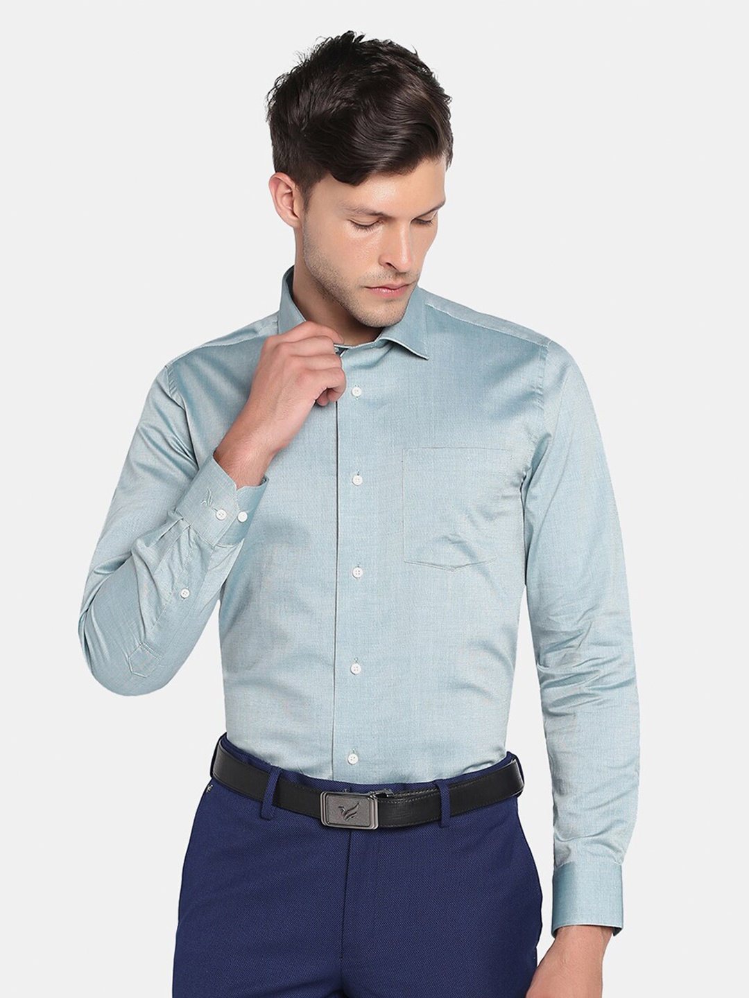 

Blackberrys Men Green Slim Fit Cotton Casual Shirt