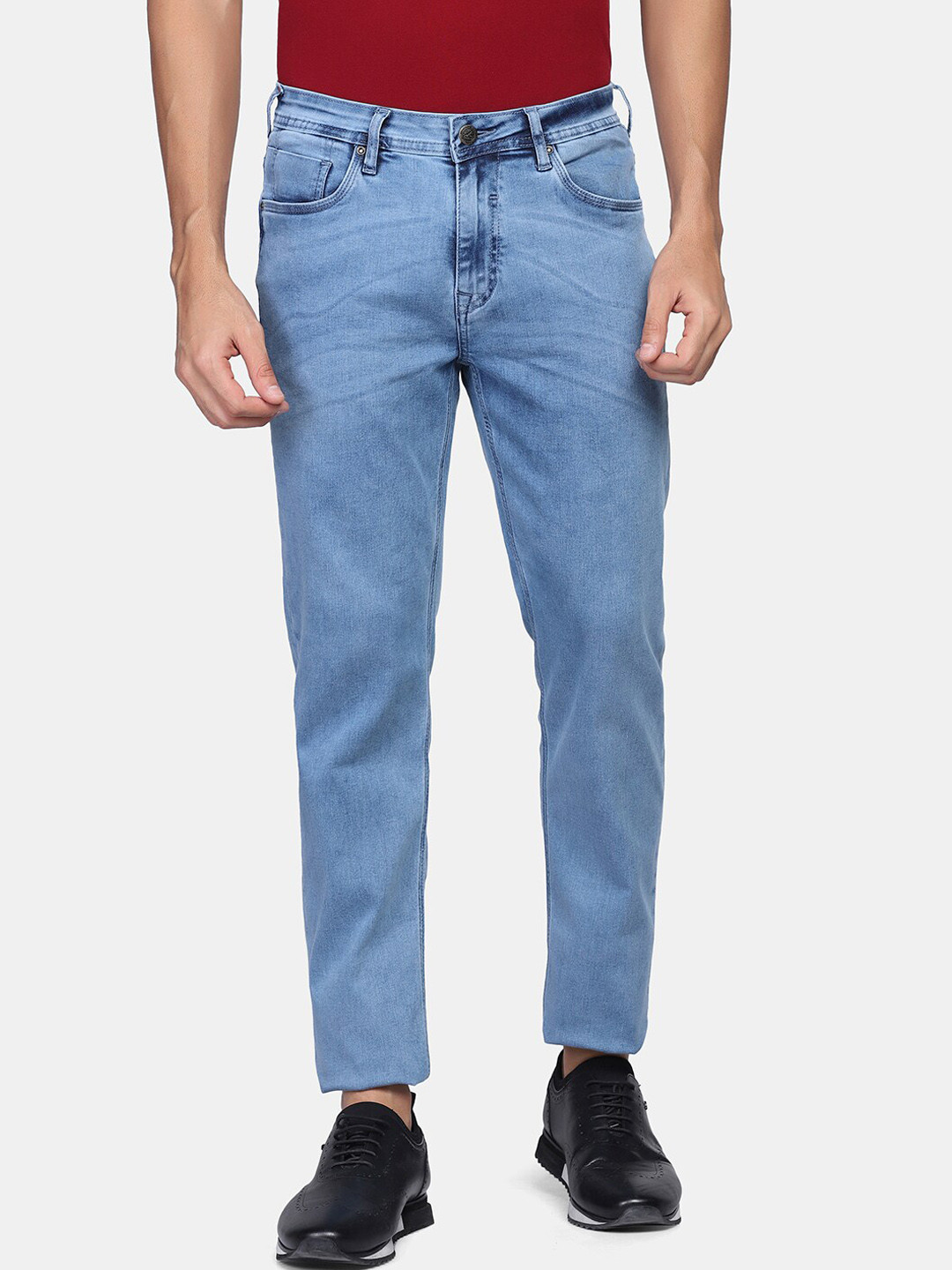 

Blackberrys Men Blue Skinny Fit Low-Rise Heavy Fade Stretchable Jeans