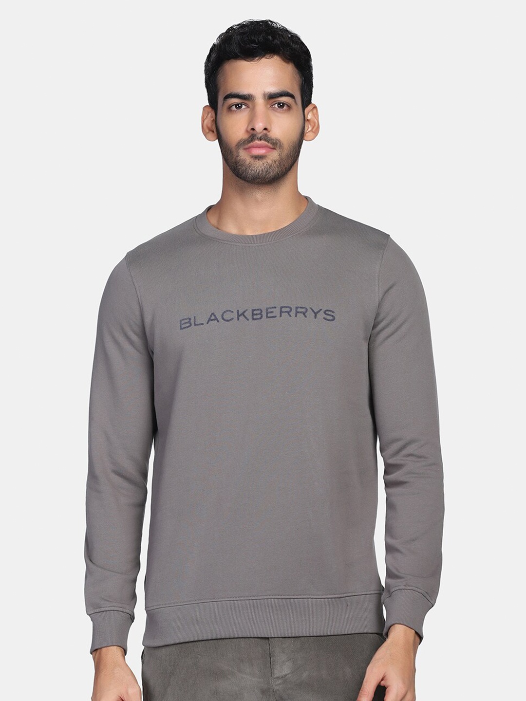 

Blackberrys Men Grey Printed Sweatshirt