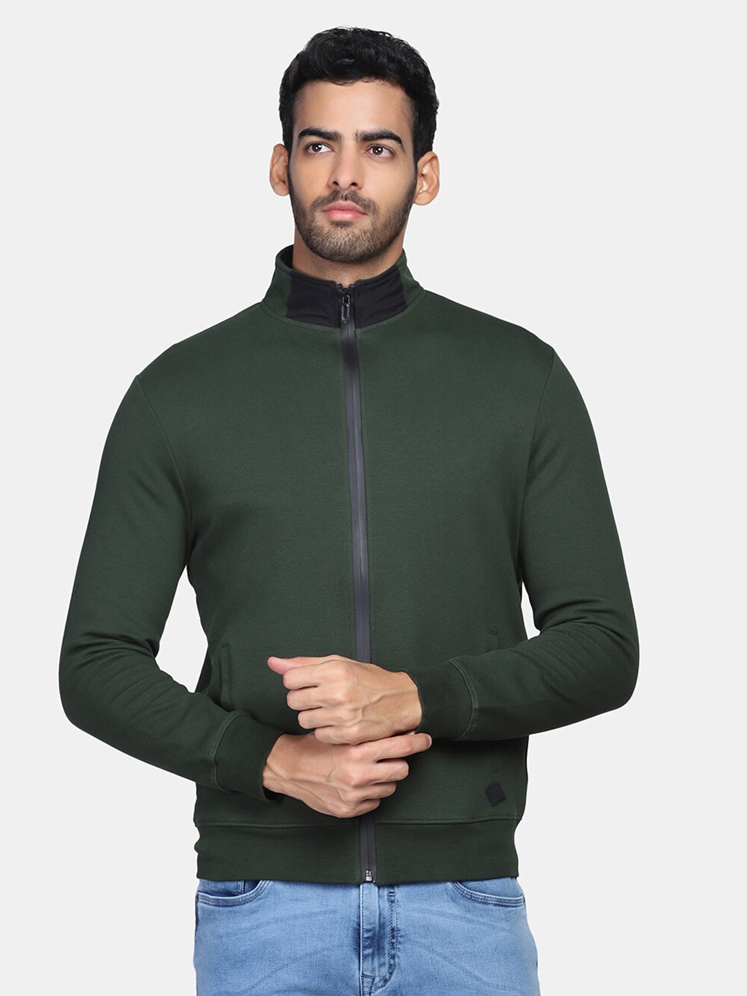 

Blackberrys Men Olive Green Cotton Sweatshirt