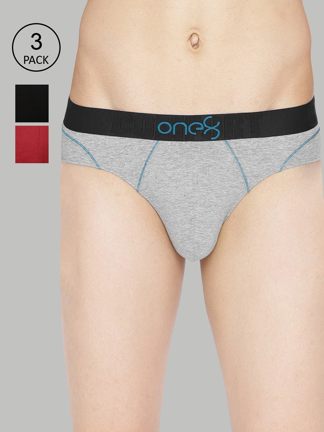 

One8 by Virat Kohli Men Pack Of 3 Solid Low Rise Briefs 103-PO3, Maroon