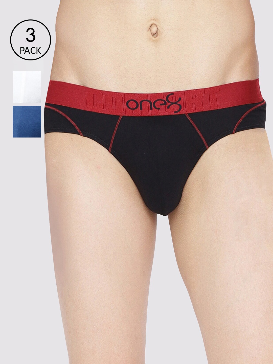 

one8 by Virat Kohli Men Pack of 3 Solid Cotton Basic Briefs, White