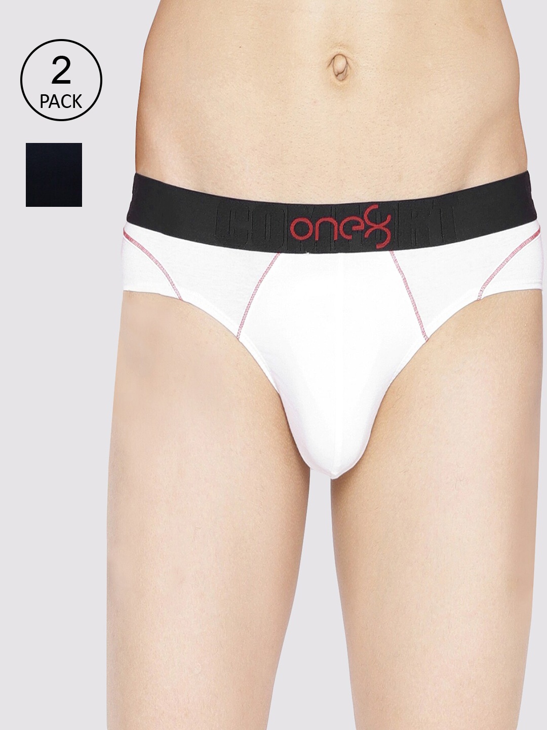 

one8 by Virat Kohli Men Pack Of 3 Solid Deo-Soft Basic Briefs 103-PO3, White