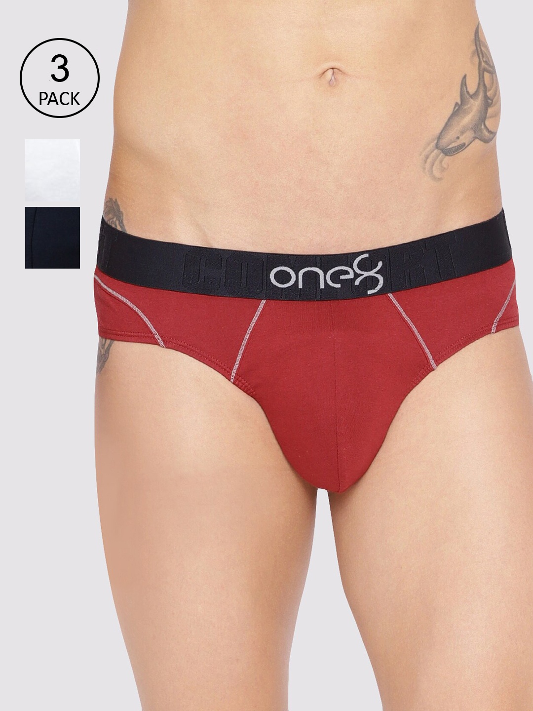 

one8 by Virat Kohli Men Pack Of 3 Basic Briefs, Blue