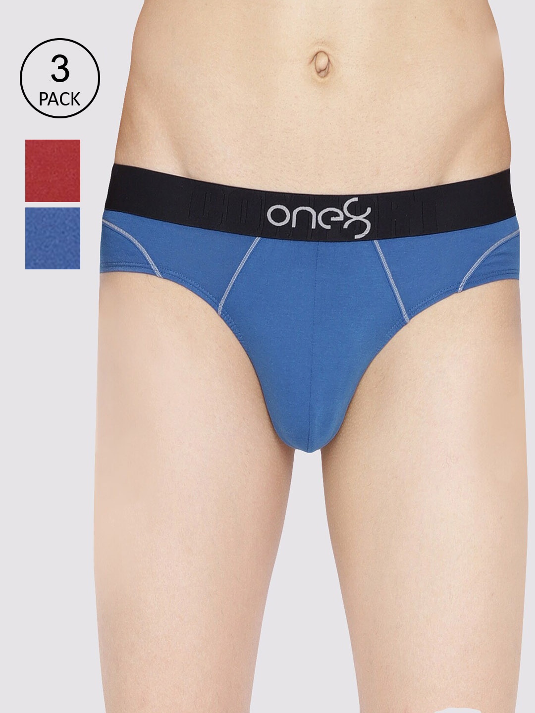 

one8 by Virat Kohli Men Pack Of 3 Solid Briefs, Blue