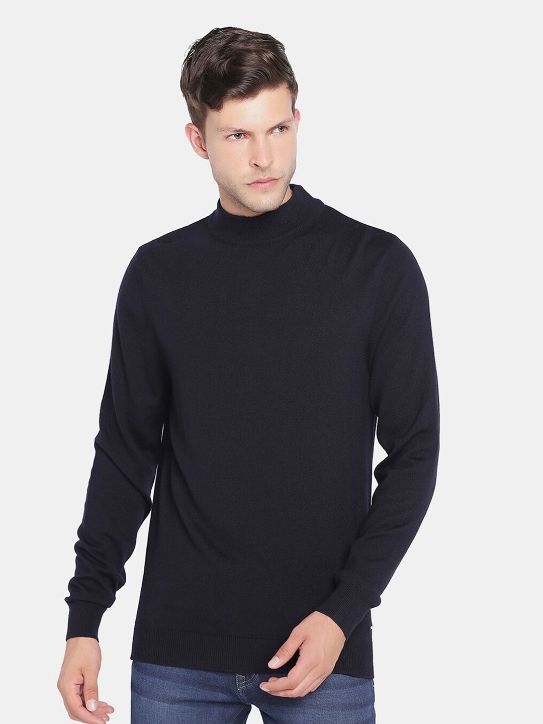 

Blackberrys Men Navy Blue Pullover Sweater