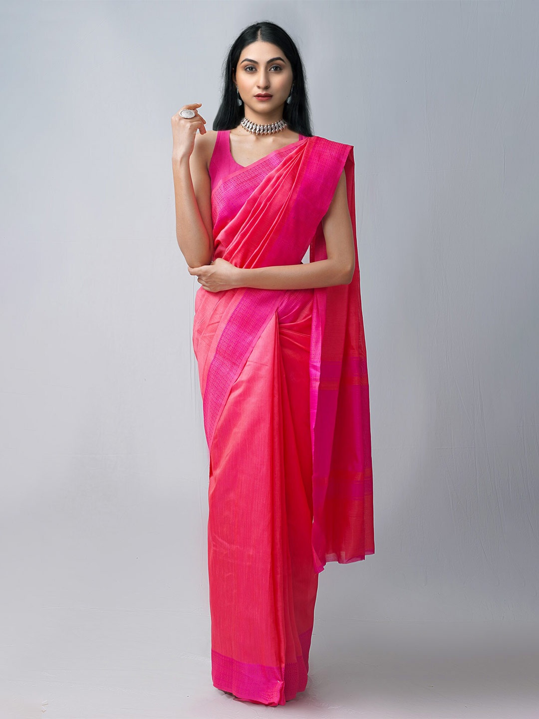 

Unnati Silks Orange Woven Design Silk Cotton Mysore Silk Saree